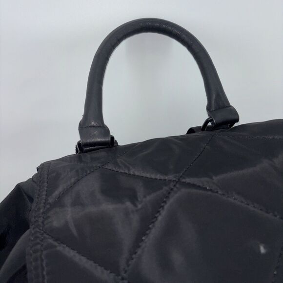 Steve Madden Bqueens Black Quilted Large Backpack Bag Pockets - Picture 8 of 11